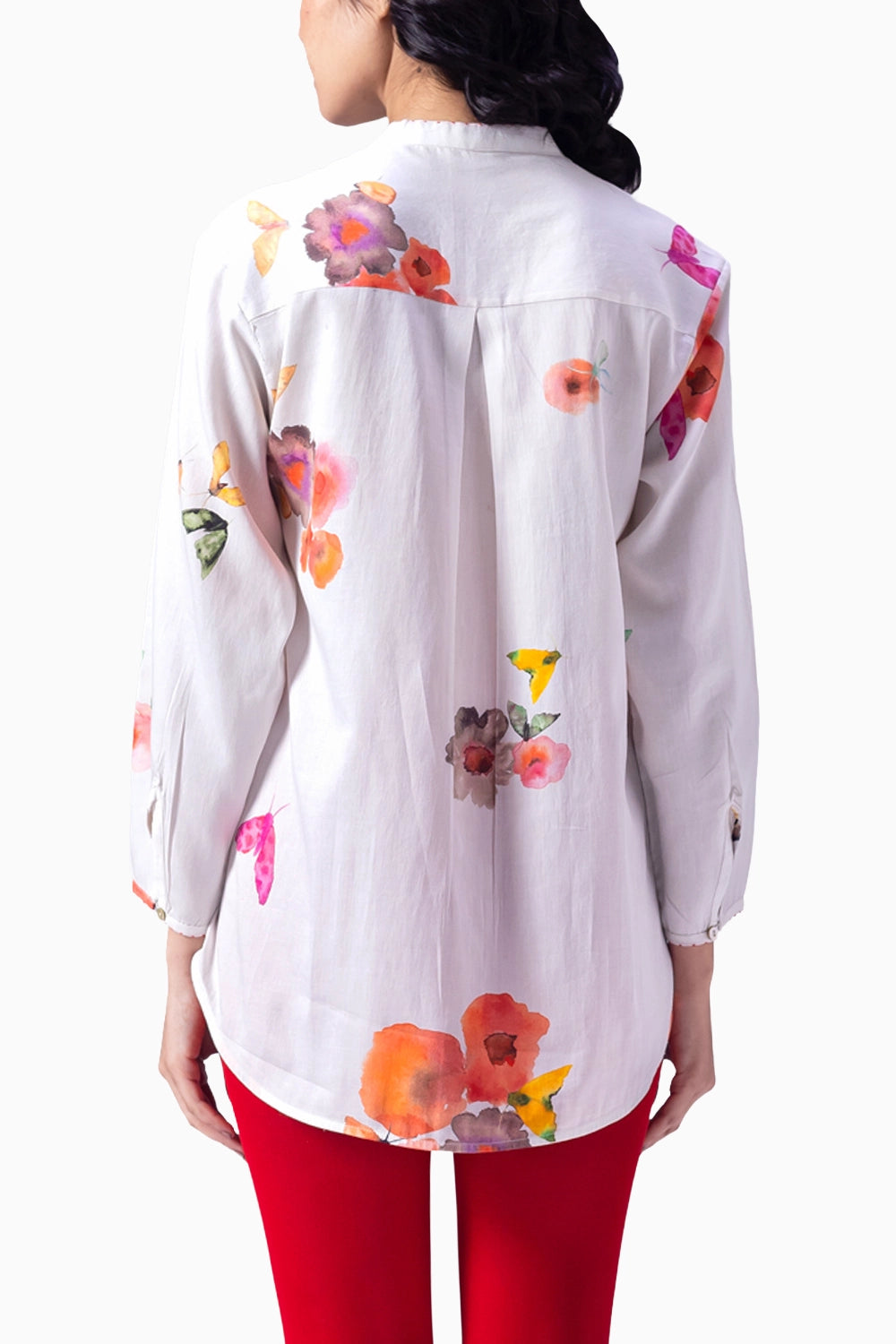 Oita White Eden Print Shirt