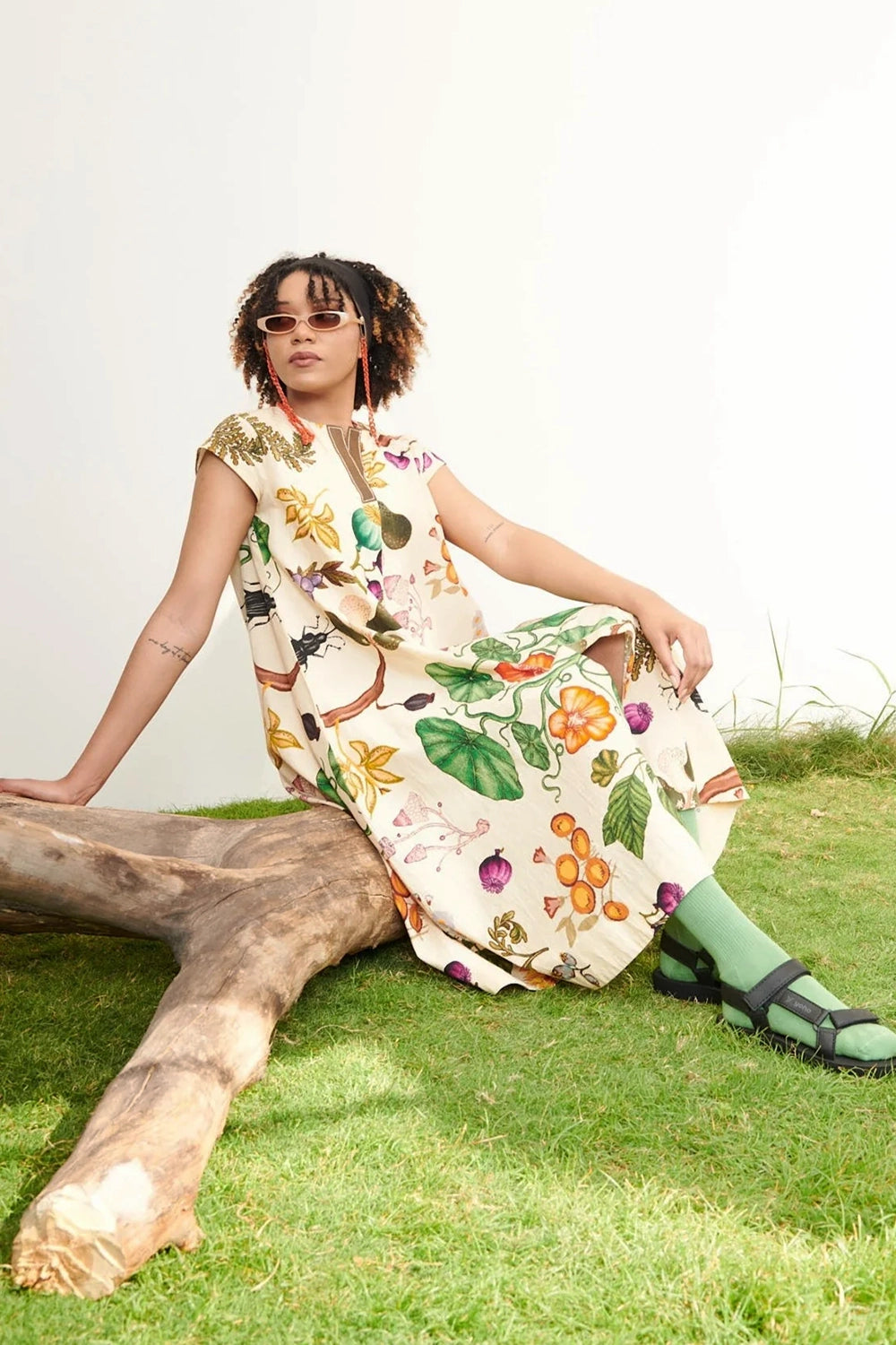 Grandma Print A-line Dress