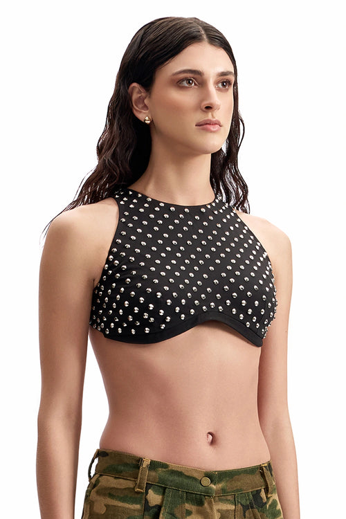 Armour Stud Crop Top