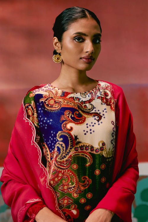 Paisley Velvet Kurta Set