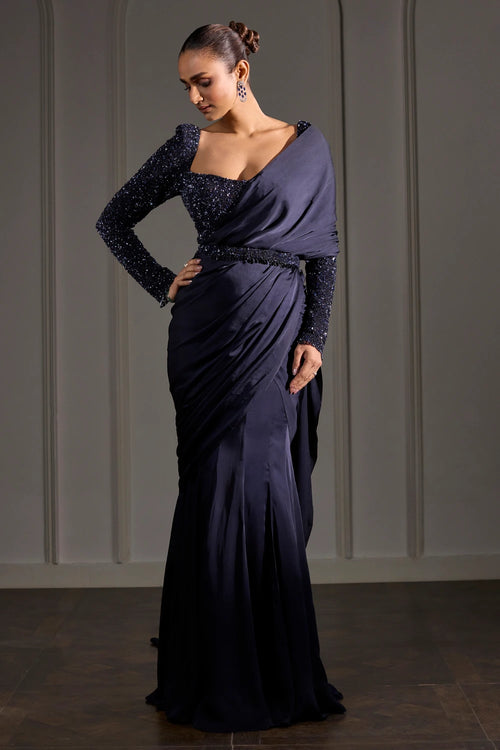 Moonlit Elegance Draped Saree