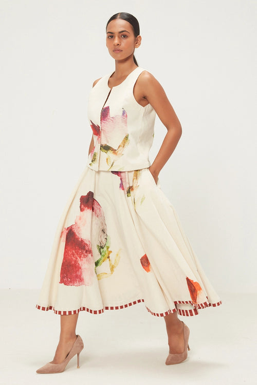 Off White Pink Mrinal Skirt