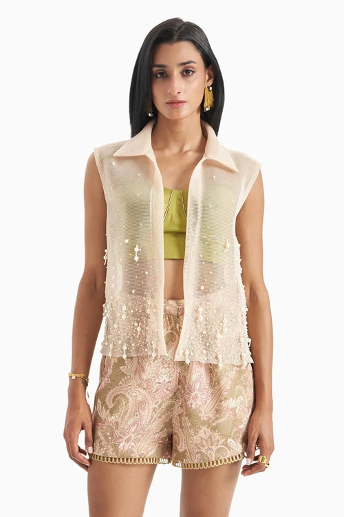 Pearl Drift Mesh Vest