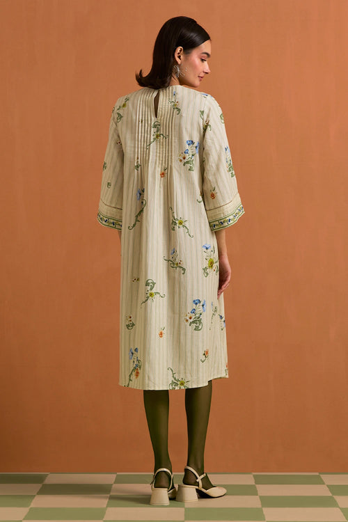 Ivory Verdant Yoke Dress