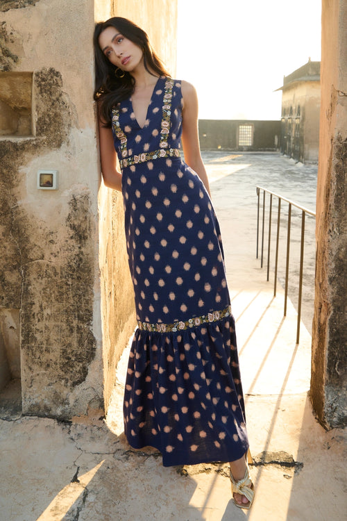 Polka Bloom Blue Dress