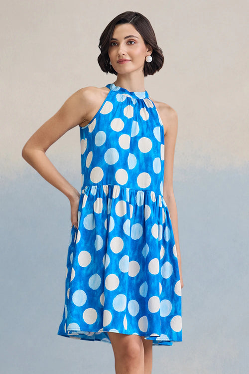 Cloud Polka Short Dress
