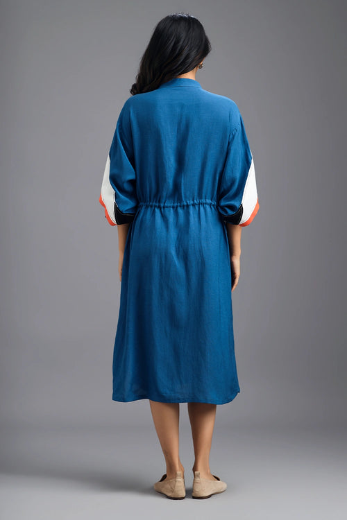 Blue Relaxed Fit Midi Dress
