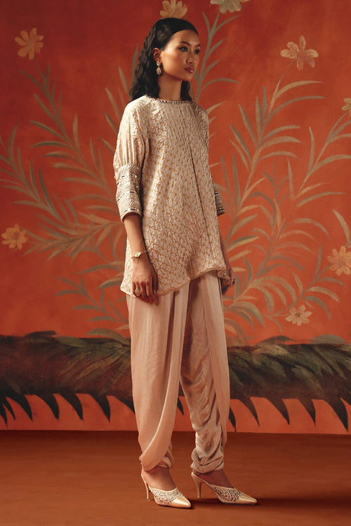 Moon Dust Tunic Top and Tulip Dhotis with Mirrorwork