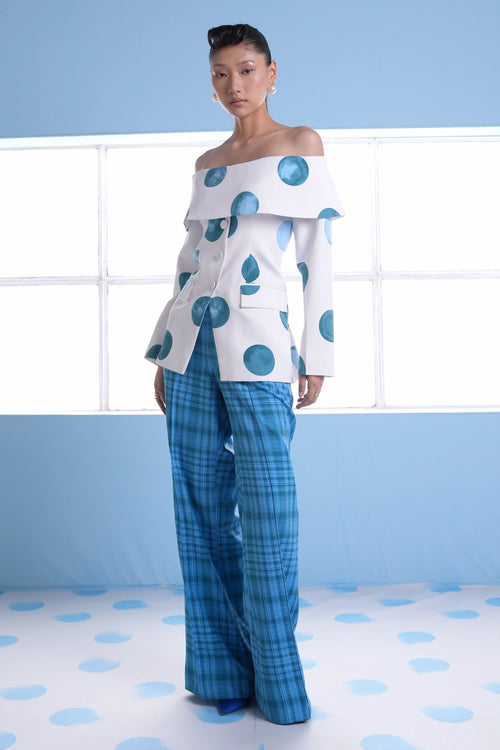 Vera Polka Dot Top with Plaid Pants