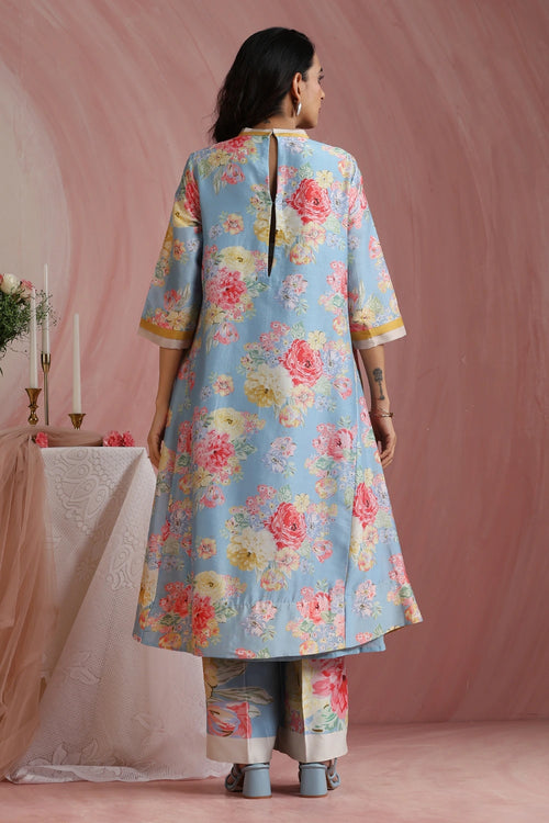 Powder Light Blossoms Kurta Set