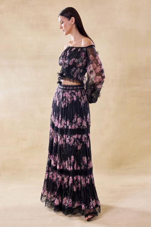 Noir Jardin Skirt Set
