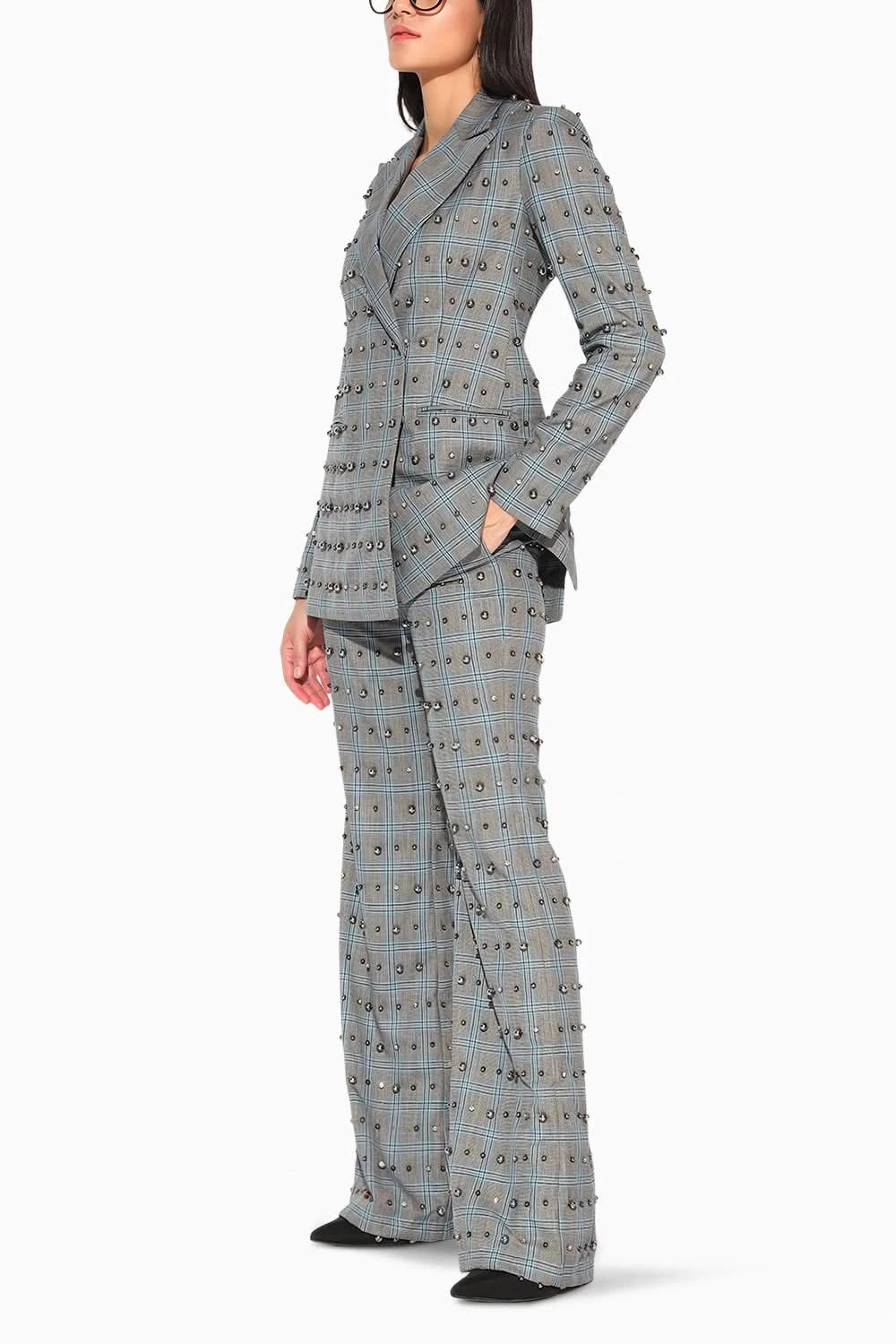 Noxira Embroidered Pant Suit Set