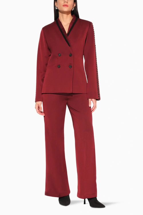 Solira Maroon Pant Suit Set
