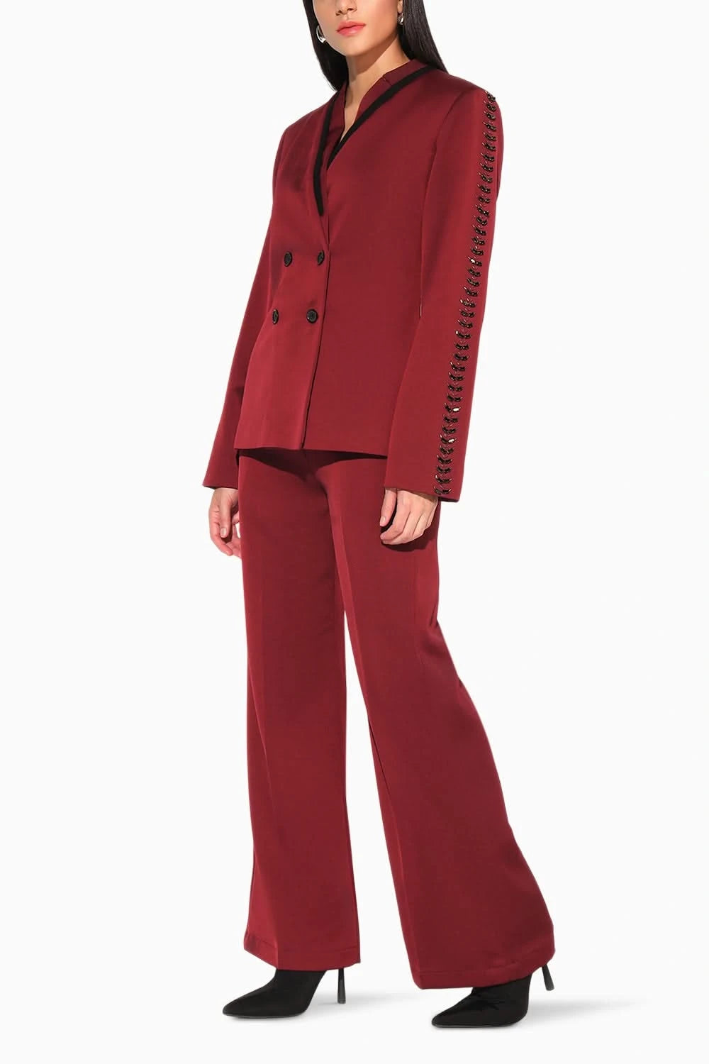 Solira Maroon Pant Suit Set