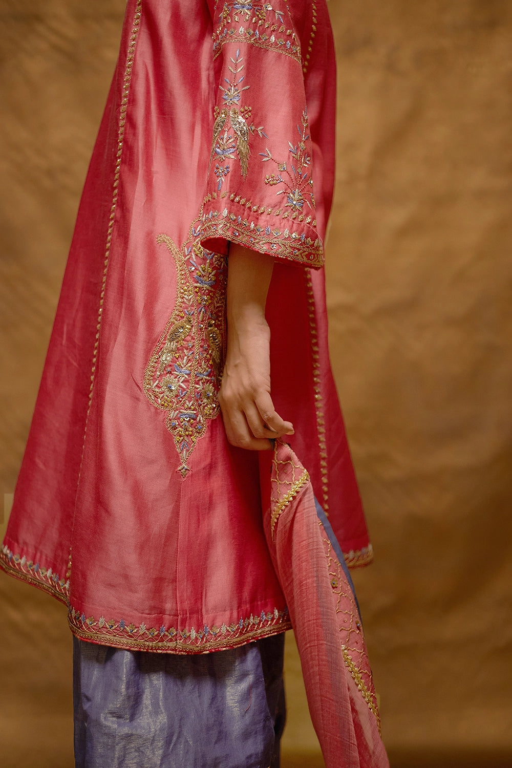 Amna Peach Kurta Set