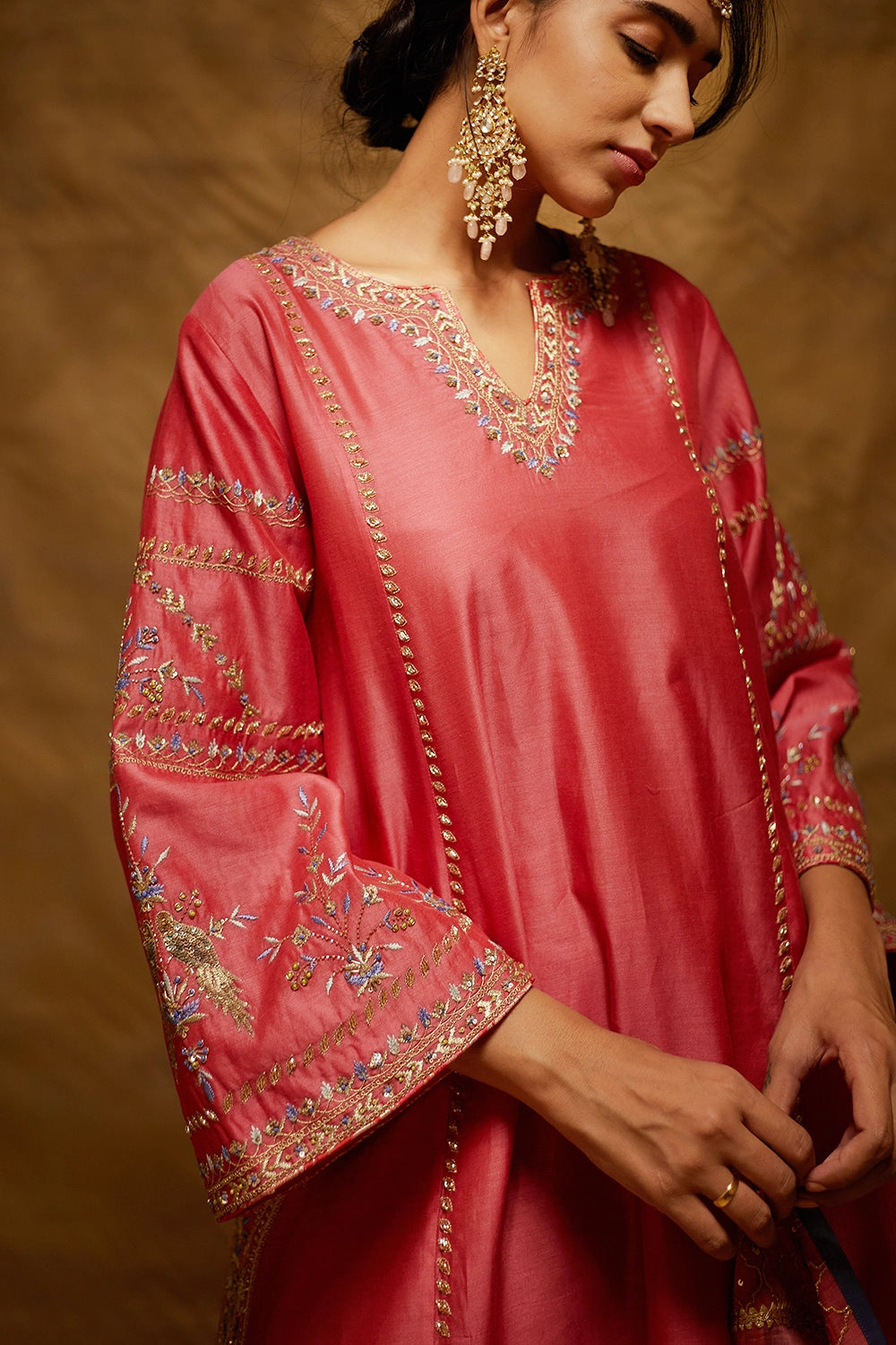 Amna Peach Kurta Set