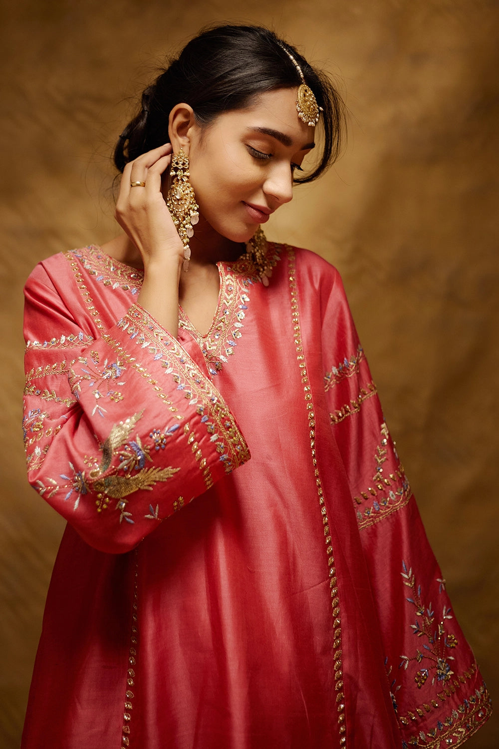 Amna Peach Kurta Set