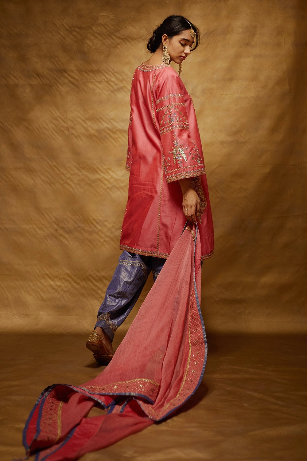 Amna Peach Kurta Set