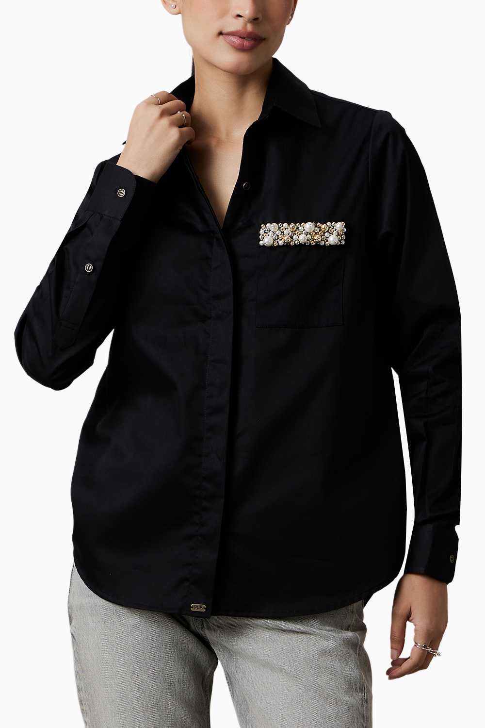 Black Pearl Strip Pocket Shirt