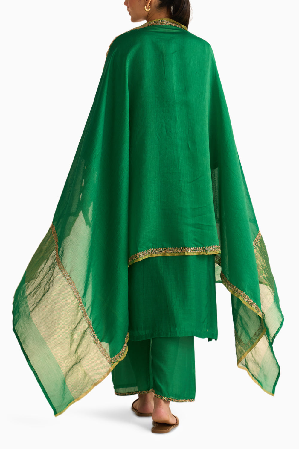 Mridini Green Chanderi Dupatta