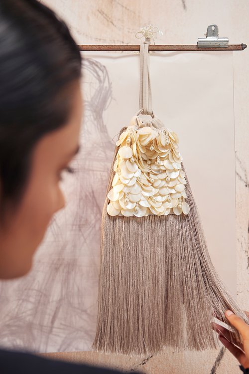 The Windchime Cream Tassel Bag