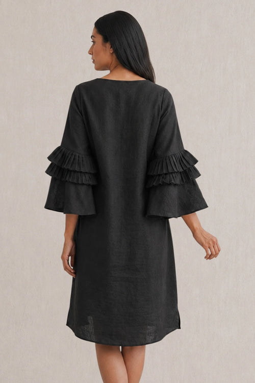 Black Rose Garden Tan Tan Dress