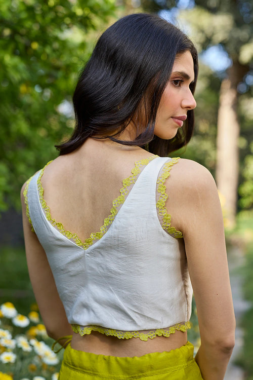Petal & Path Ivory Embroidered Blouse