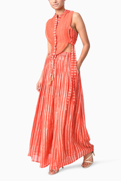 Coral Yoke Shima Tama Co-ord Set