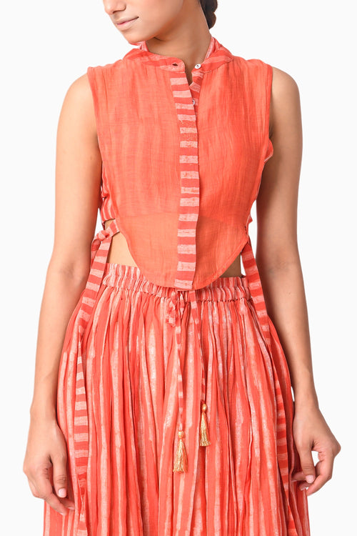 Coral Yoke Shima Tama Co-ord Set