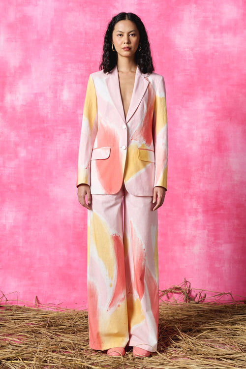 Blush Pop Blazer With Trousers Set