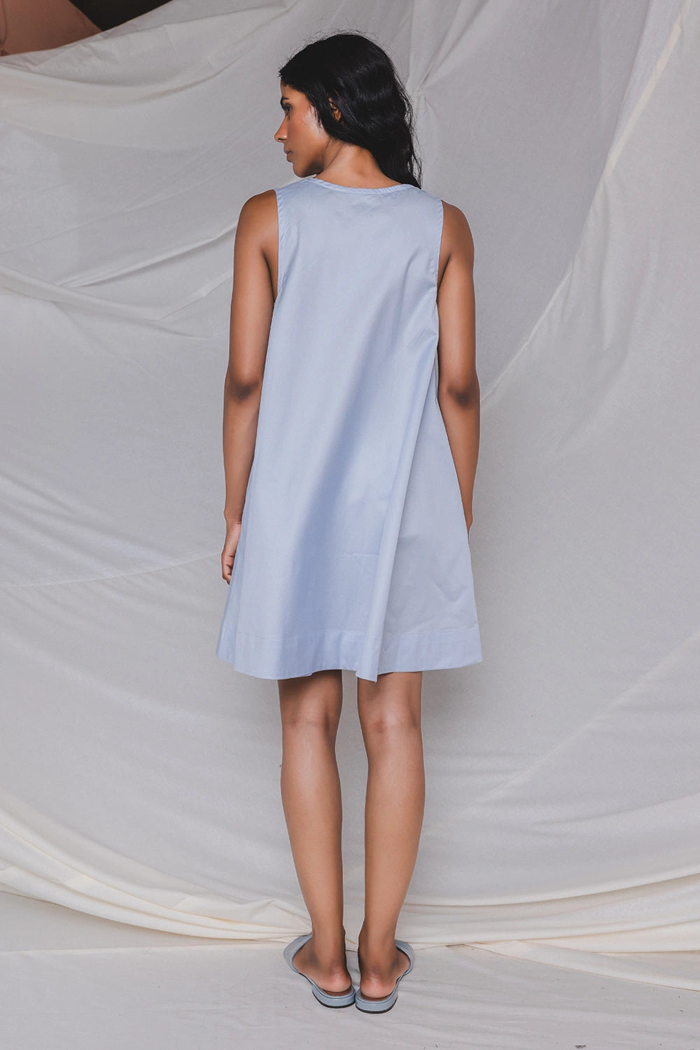 Flora Blue Short Dress