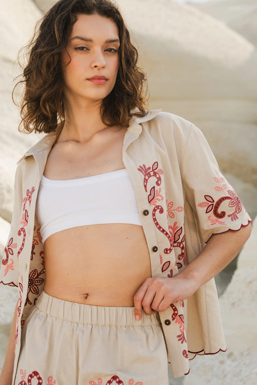 Bondi Beige-Pink Shirt