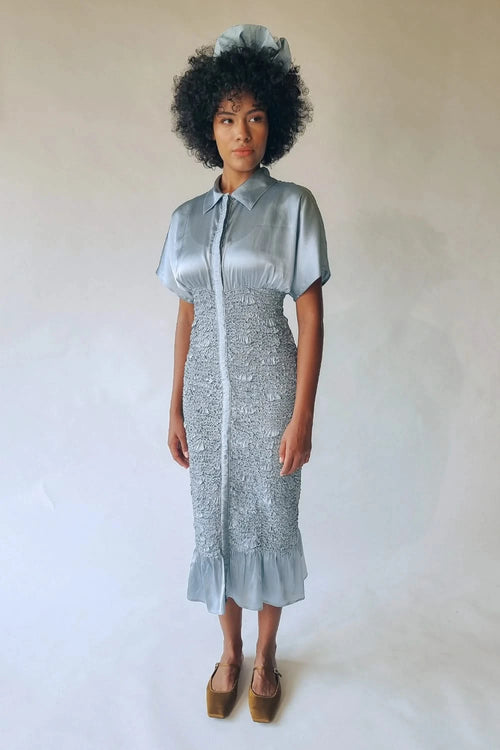 Sky Blue Winged Sleeves Dress