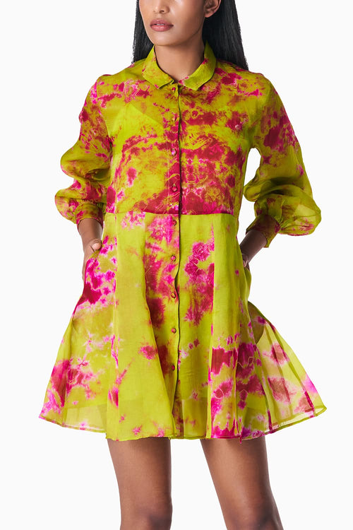 Chartreuse Seas Shirt Dress