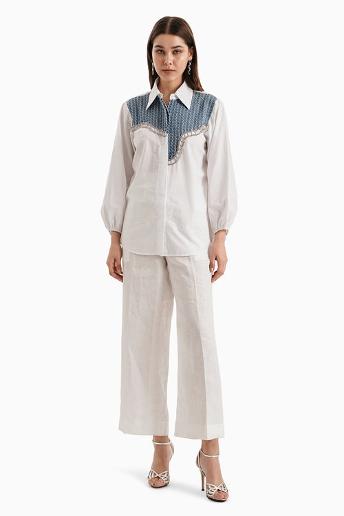 Cotton White Curve Shirt