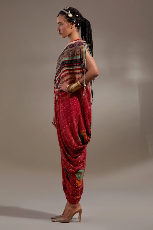 Sindoor Anka Rasa One Shoulder Dress