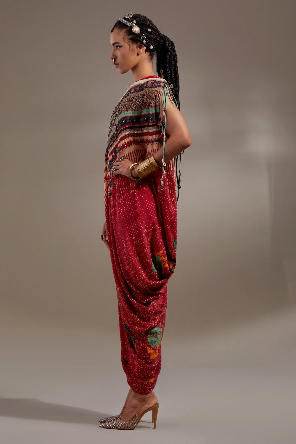 Sindoor Anka Rasa One Shoulder Dress