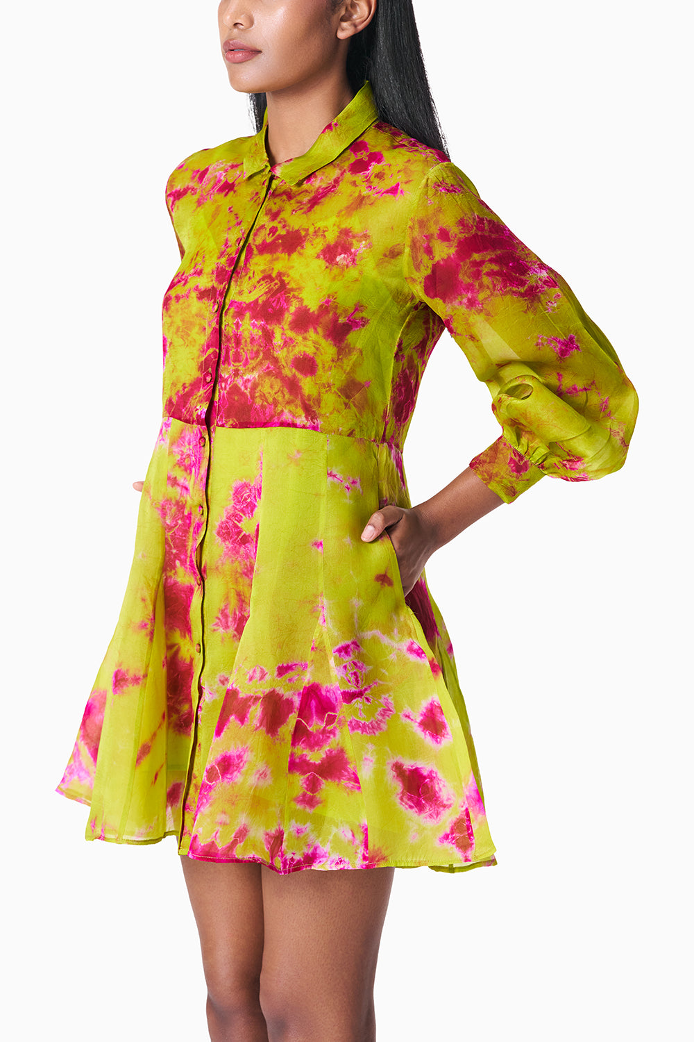 Chartreuse Seas Shirt Dress