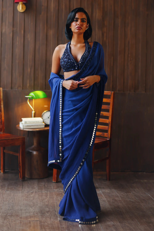 Georgette Ombre Embellished Saree