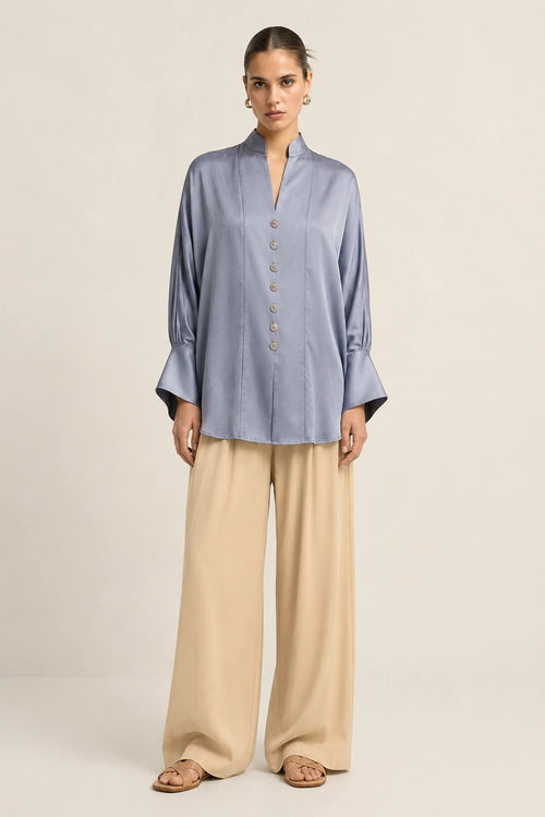 Steel Grey Kaftan Blouse