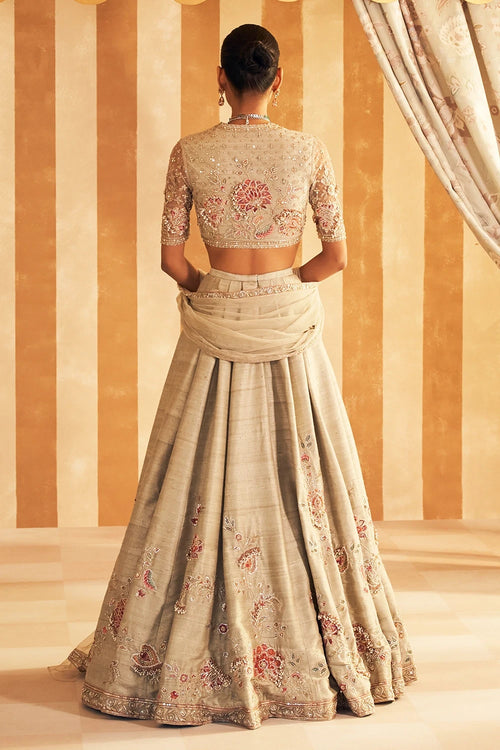 Gulbahar Silver Green Lehenga Set