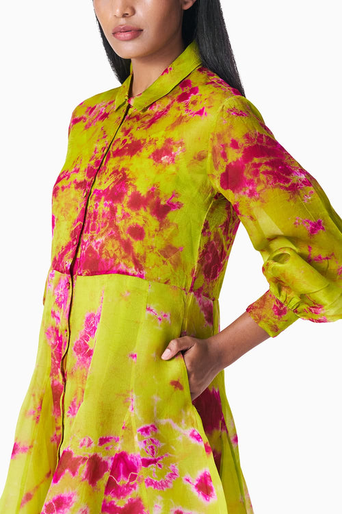 Chartreuse Seas Shirt Dress