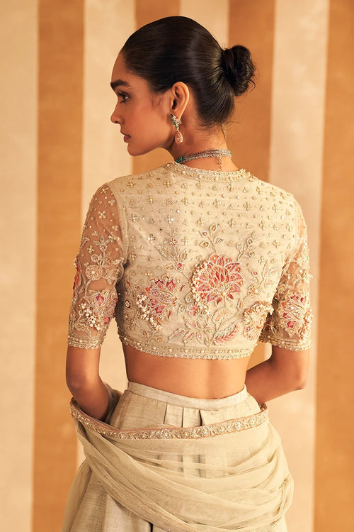Gulbahar Silver Green Lehenga Set