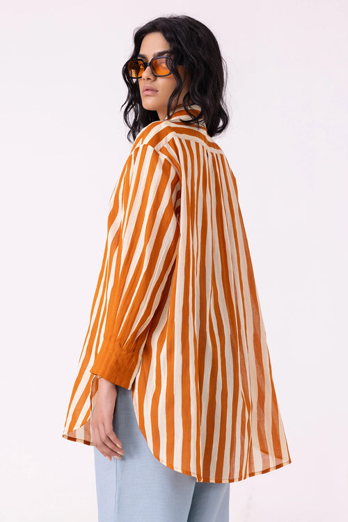 Tori Rust Striped Shirt
