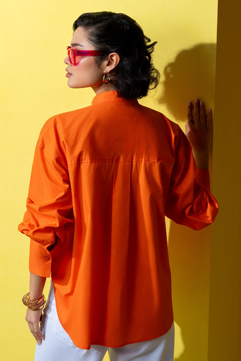 Orange Exclusive Hand Embellished Palm Blouse