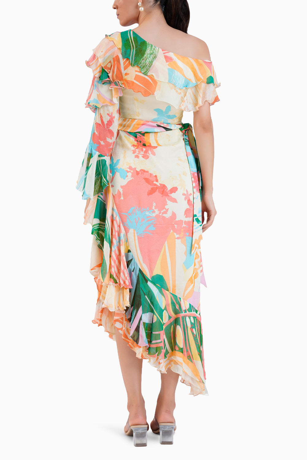 Tropical Crush Printed One Shoulder Dress