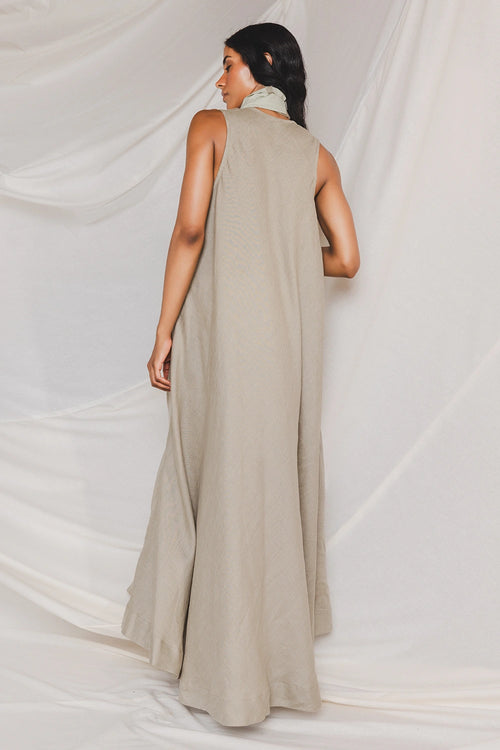 Flora Sage Green Maxi Dress