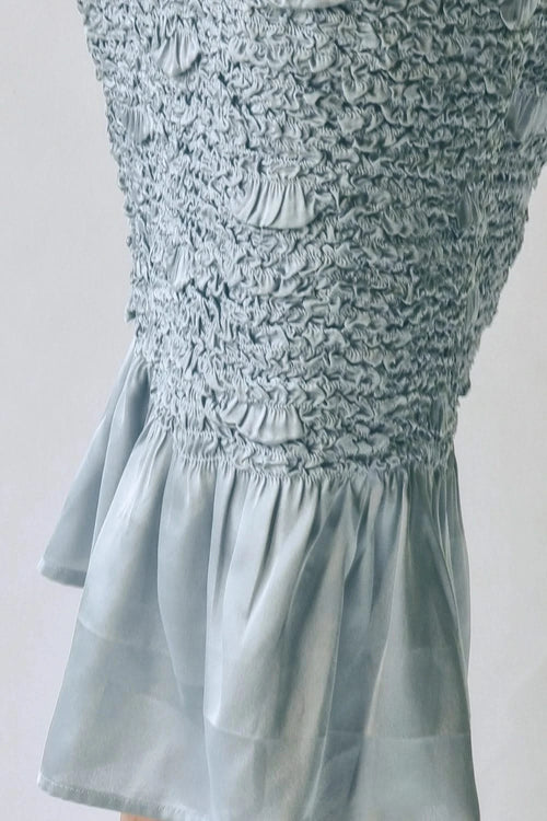 Sky Blue Winged Sleeves Dress