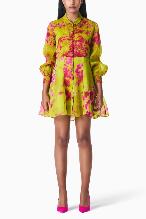 Chartreuse Seas Shirt Dress