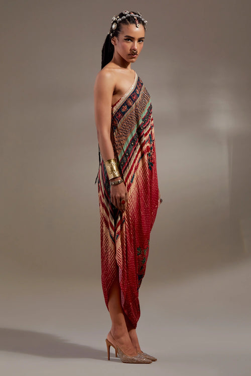 Sindoor Anka Rasa One Shoulder Dress